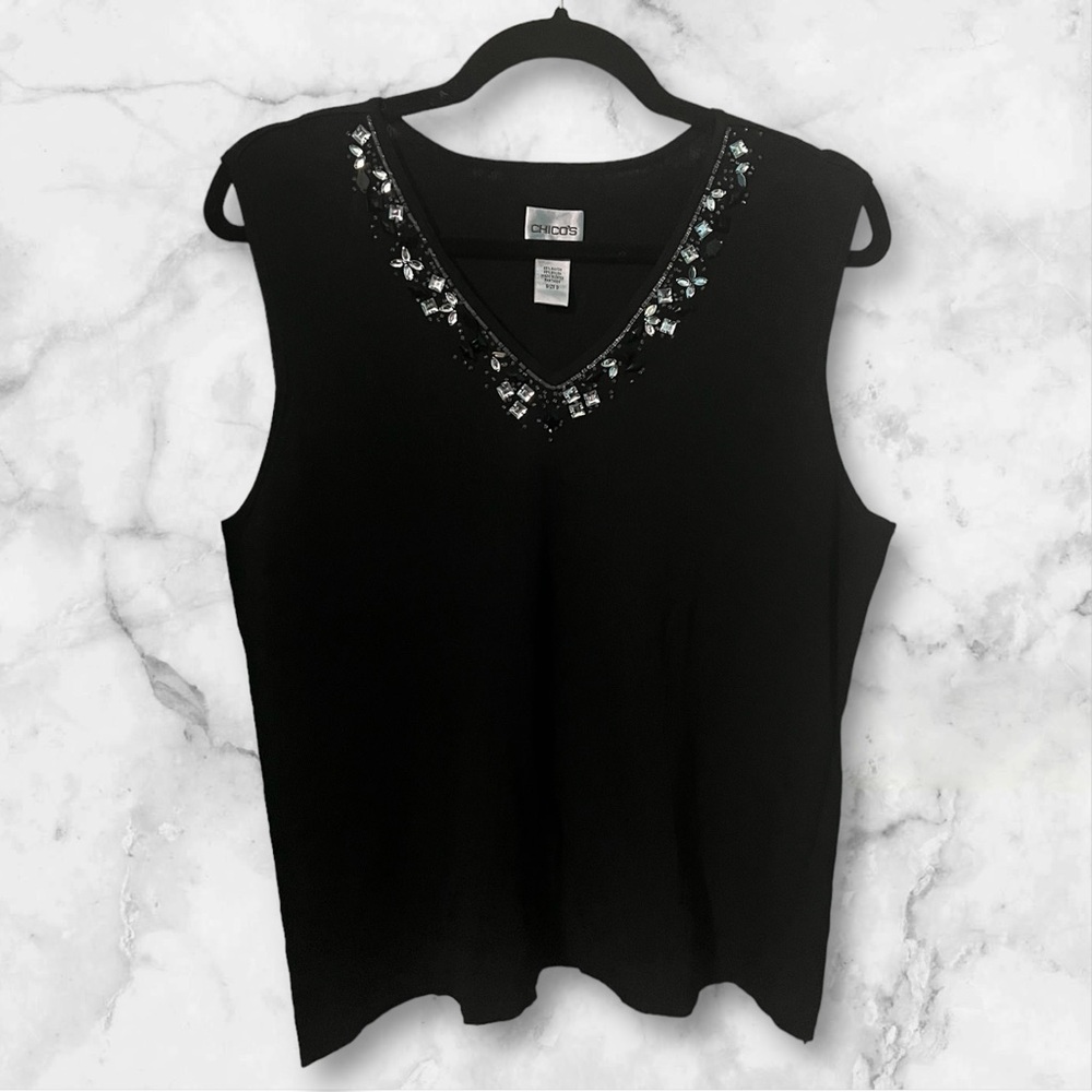 Chico’s V-neck embellished Tank